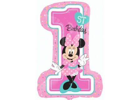 Folieballon Minnie first birthday 28 inch